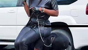 Domina Havi publicly humiliates slave outdoors in BDSM