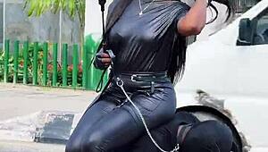 Domina Havi publicly humiliates slave outdoors in BDSM