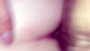 Blonde teen girlfriend bends over for rough doggystyle creampie quickie.