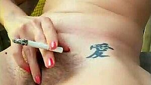 Admire my hairy pussy's big dripping clit closeup