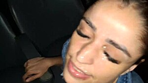 Taking submissive wife to porn cinema for stranger creampies