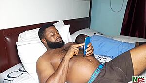 krissyjoh shares his sexy ebony girlfriend with his holiday buddy for some hot fun 🔥😏