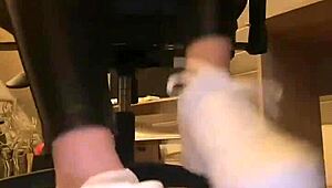 good morning, don't you adore leather pants with nylon socks and barefoot toes?