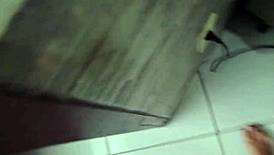 brunette mommy couple ditches phone for deep blowjob action