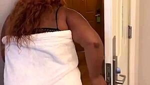 He Sneaks In While I Squirt Masturbating My Ebony Pussy