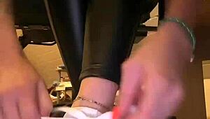 good morning, don't you adore leather pants with nylon socks and barefoot toes?