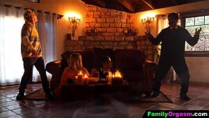 dark emo teen and best friend lick stepdads in wild family orgy