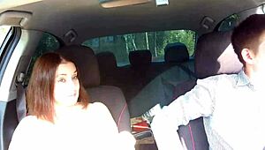 Deepthroat Blowjob in Taxi for Russian Milf Alina Tumanova Reaction