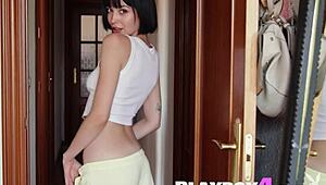 I woke up horny posing my petite natural tits naked early