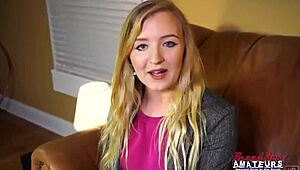 Brunette Autum and blonde Alex share cock in wet threesome