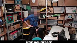 tiny asian teen aurora winters caught shoplifting fucks mall cop wrex oliver to avoid jail