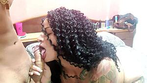 caught my hot tattooed married brunette in amateur homemade action