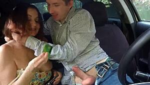 Deepthroat Blowjob in Taxi for Russian Milf Alina Tumanova Reaction