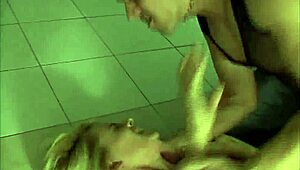 Blonde Italian slut bends over takes hard cock doggystyle blowjob cum facial swallow
