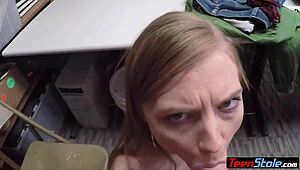 WOW! Dirty Mall Cop Rips Uniform For Petite Teen Strip Search!