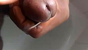 shower skeet session with big black cock tits out 💦🖤