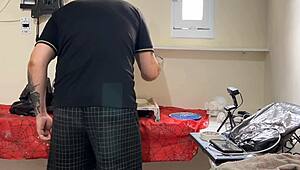 Woman caught slurping painter's huge cock on the job site!