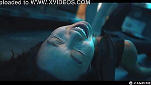 Asian Brunette Lezdom Vampire Seduces Slave