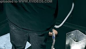 Bound and blindfolded she's waiting desperately for the enema release