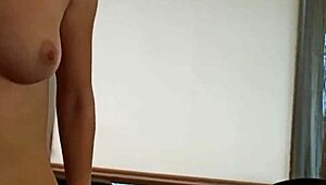 blindfolded pigtail girl footjobs old guy then rides for creampie