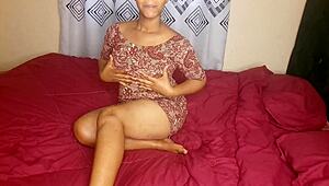 mom spreads legs in bedroom fingering her huge brown pussy lips