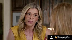 Milf Cory Chase spanks stepbae Myra for no panties then licks pussy