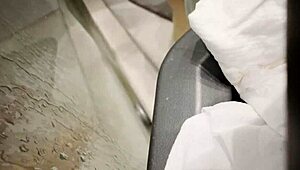 hey, my college bestie and i filmed our first lesbian bathroom fuck