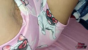 Babysitter latina babe spreads tight wet pussy under sheets