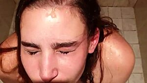 stupid whore gets facefucked n slapped after piss facial n spittin... ugh