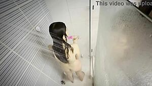 hey, my college bestie and i filmed our first lesbian bathroom fuck