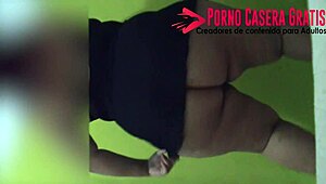 mature latina bbw shakes huge bare ass while stripping seductively