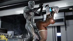 huge ass female robot bounces on hung alien cock part 3