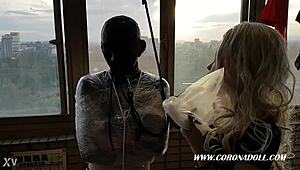 Ever tried 1mm rubber mask bondage play outdoors in latex catsuit?