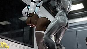 huge ass female robot bounces on hung alien cock part 3