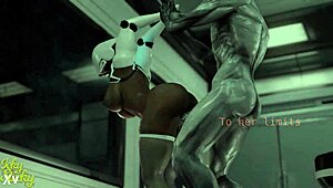 huge ass female robot bounces on hung alien cock part 3