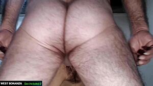 horny milf moans as skinny latina gets deepthroated choked doggystyle with cum on tight ass