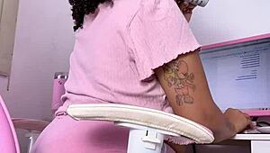 Curvy Ebony Eats Works and Farts Heavily