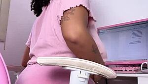Curvy Ebony Eats Works and Farts Heavily