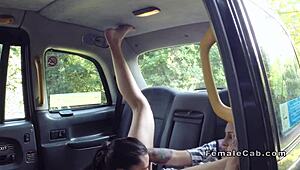 Lesbians Go Wild With Sex Toys In The Back Of Fake Taxi!