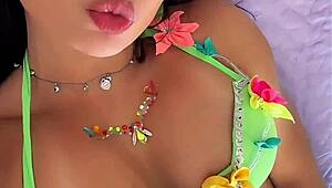 sexy latina emanuelly raquel gives joi for brazilian carnaval flashing her big tits and ass