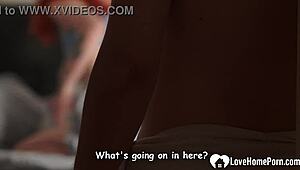 curvy redhead stepmom caught masturbating takes sons hard cock in bedroom