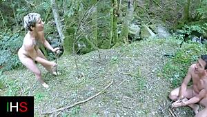 Blondes and Brunettes Suck Fuck Squirt in Outdoor Foursome Orgy