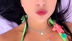 sexy latina emanuelly raquel gives joi for brazilian carnaval flashing her big tits and ass