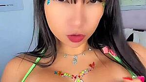 sexy latina emanuelly raquel gives joi for brazilian carnaval flashing her big tits and ass