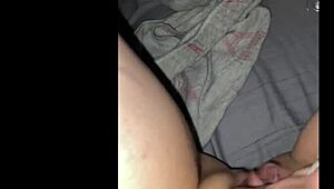 Petite Milf Mommy Fingers Her Shaved Pussy to Intense Orgasm Late Night