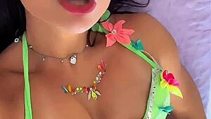 sexy latina emanuelly raquel gives joi for brazilian carnaval flashing her big tits and ass