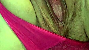 milf's huge ass quivers as she cums hard in pink thong