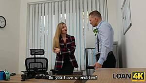 cutie skinny blonde moans on office desk during hardcore casting fuck
