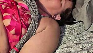 milf's huge ass quivers as she cums hard in pink thong