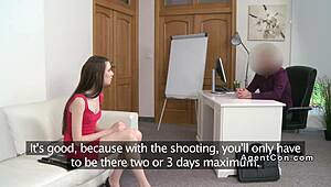 hey pale babe takin it doggy style right in the casting